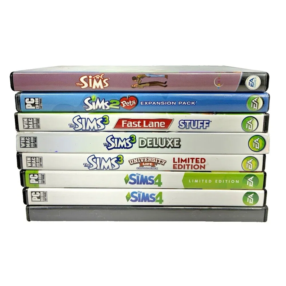The Sims Mixed Lot of Twelve Vintage PC Games and Expansions